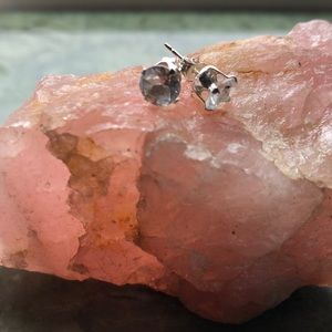 WHITE TOPAZ POST  EARRINGS (NWOT)